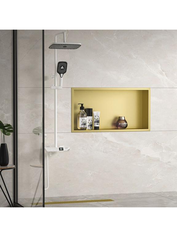 bathroom shelf 30x60 gold brush
