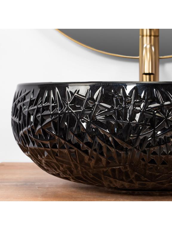Νιπτήρας πάγκου REA ICE BLACK 42 x 42 x 16 cm