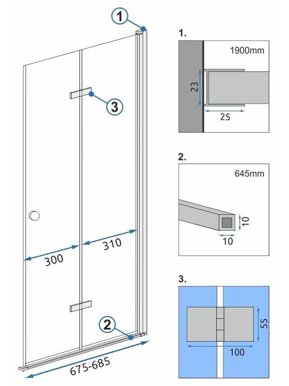 Módulo de cabine FOLD N2 70 cromado