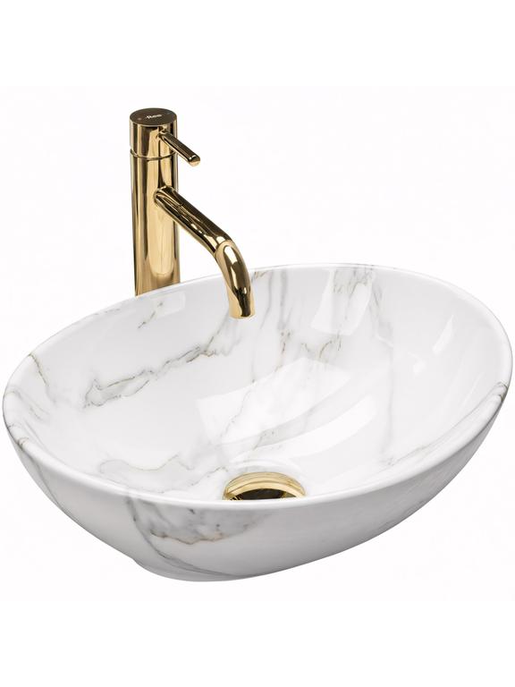 Умывальник на столешницу Rea Sofia Shiny Aiax Marble