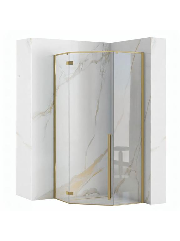 Душ кабина Rea DIAMOND 100x100 BRUSH GOLD