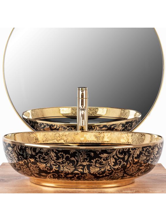 Countertop washbasin REA Margot Gold / Black