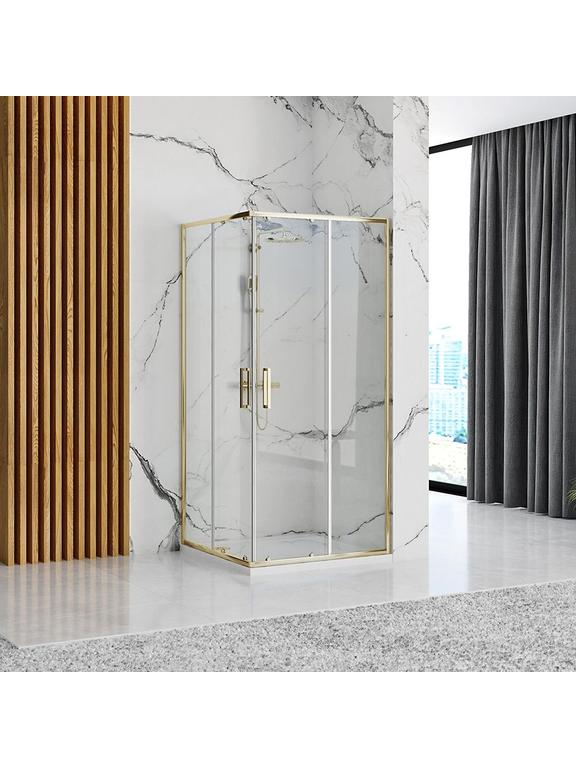 Cabine de duche dourada Rea Punto 80x80