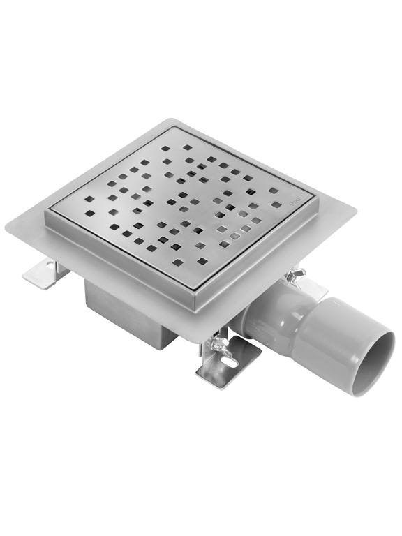Лінійний злив REA DOTS 150x150 Nickel Brush