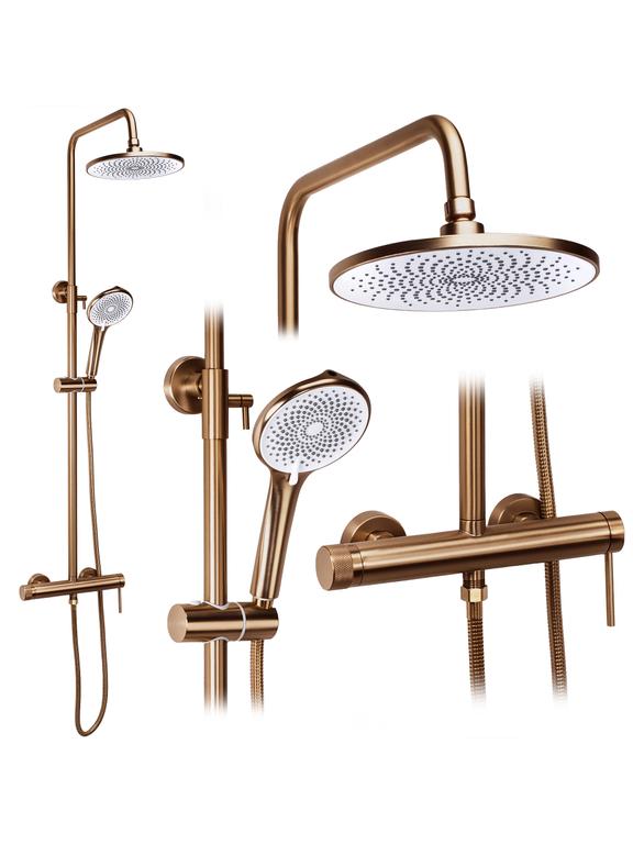 Zestaw natryskowy Rea Foss Clif Miedź Szczotkowana