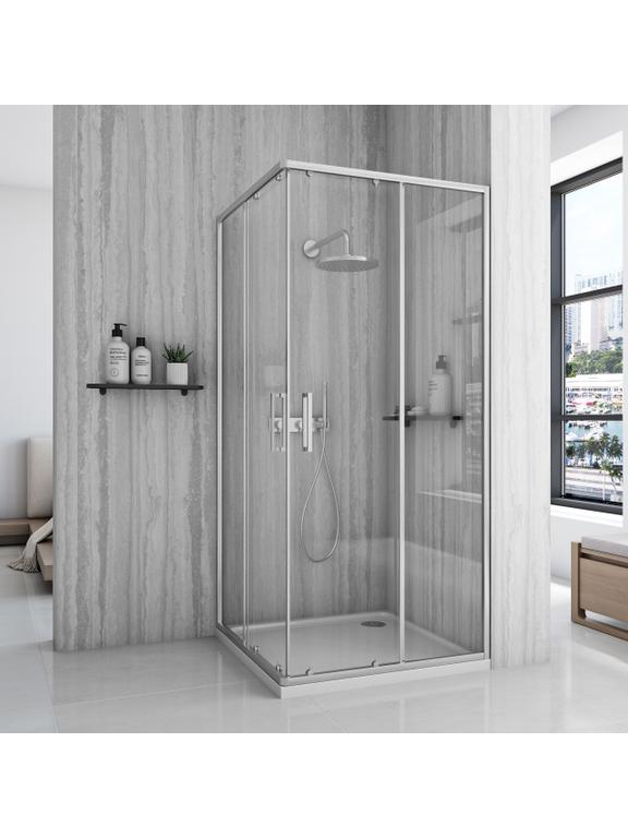 Rea City 90x90 douchewand Nickel Brush