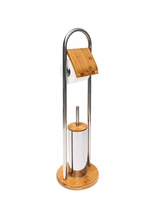 SUPORT DE TOALETE BAMBUS PENTRU HÂRTIE DE TOALETĂ ȘI PERIE 390228 BAMBOO