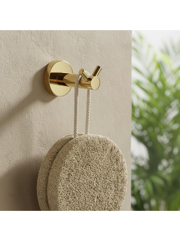 Wieszak łazienkowy Dwuramienny 5605 Leo Złoty