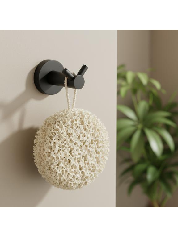 Wieszak łazienkowy Dwuramienny 5605 Leo Czarny