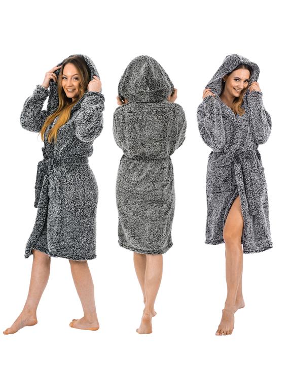 Roupão feminino fofo cinza S/M
