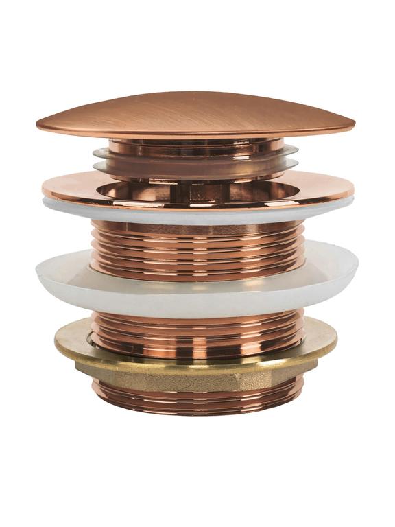 Rea Klik-Klak universālais vannas aizbīdnis Brush Copper