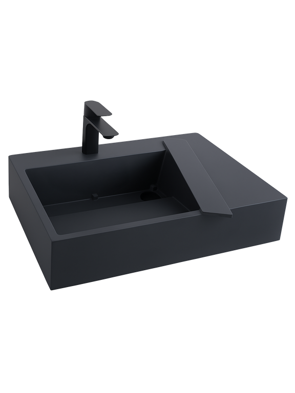 Умывальник конгломератный на столешницу  Archi 90 CM Grey MATT