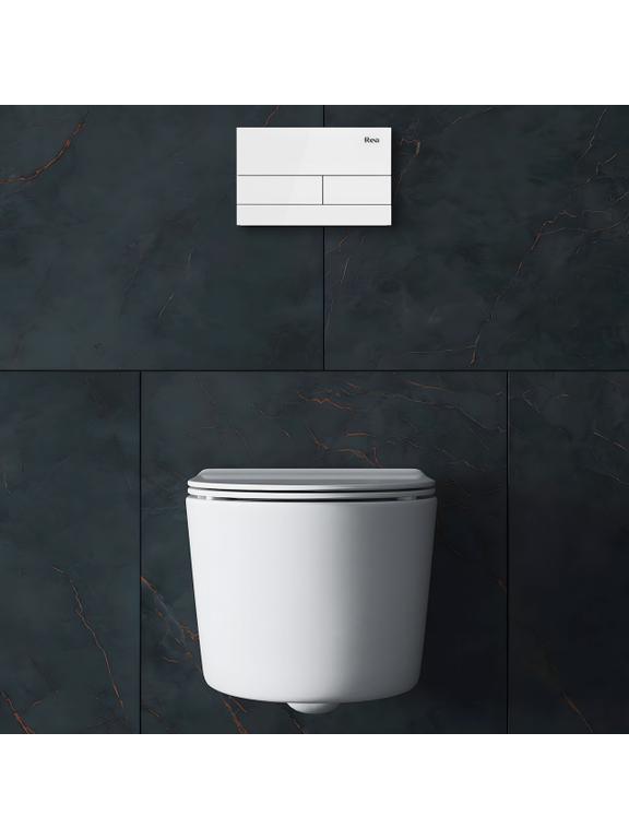 Varjatud WC riiul K011A-Q REA T White Glass