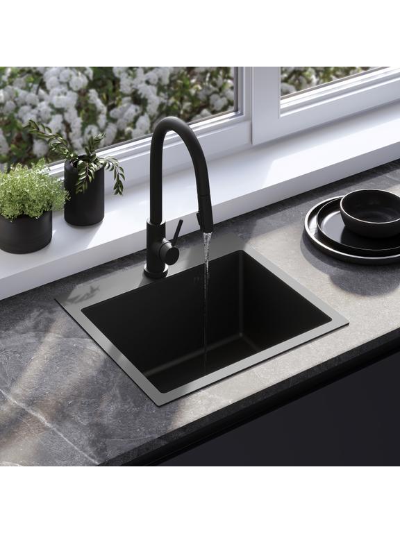 Pia de aço preto Leo 50 Black