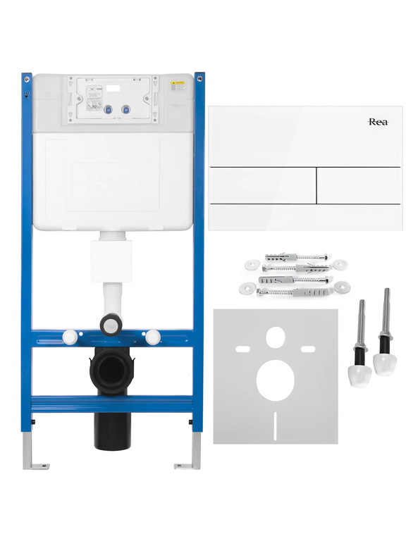 Varjatud WC riiul K011A-Q REA T White Glass