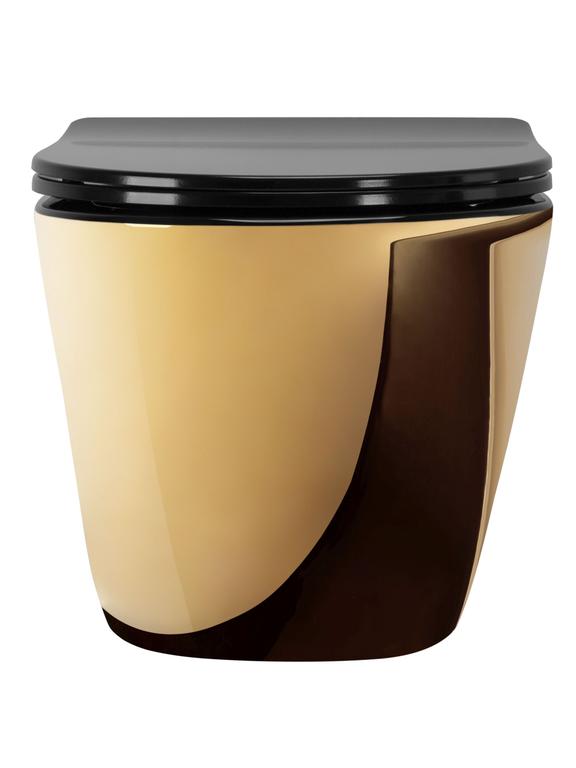 Függesztett WC Carlo Mini Flat Gold/Black