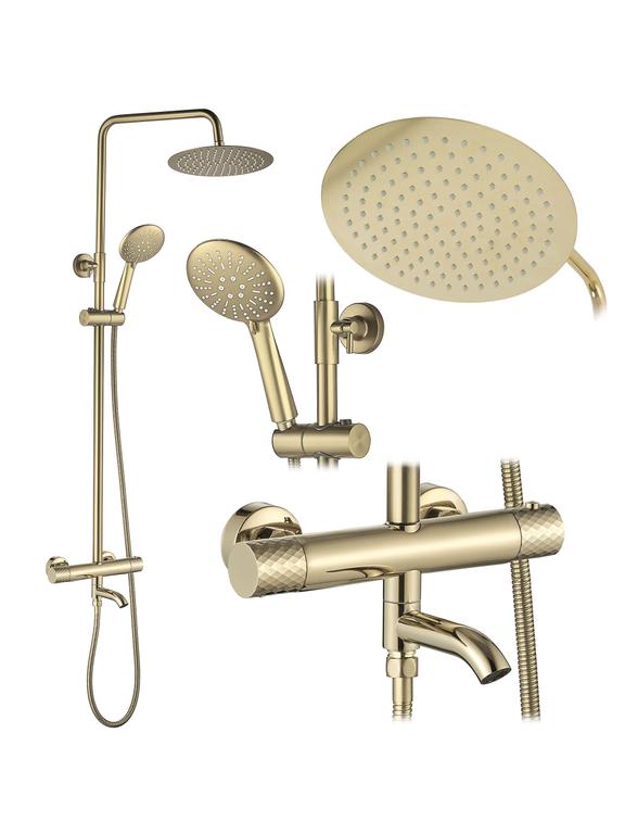 Rea Lungo Diamond Gold dušas komplekts ar termostatu