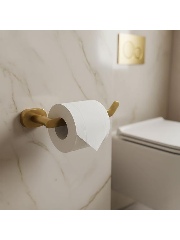 Uchwyt na papier toaletowy 109 Til Złoty Szczotkowany