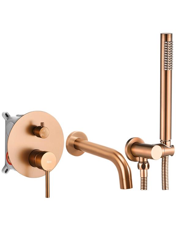 Grifo de bañera Rea Lungo Brush Copper + Box