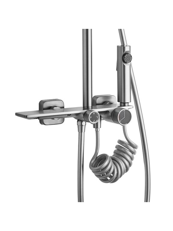REA HELIX BRUSHED NICKEL INOX dušas komplekts
