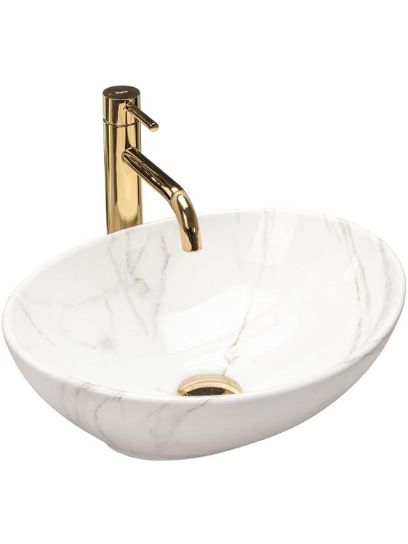 Умивальник на стільницю Rea Sofia Shiny Aiax Marble