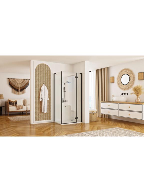 Cabina doccia REA Hugo Black 100x80