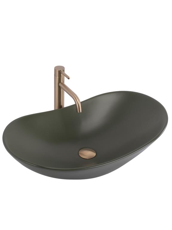 Πάγκος νιπτήρας Rea Royal Olive Matt: 61.5 x 35.5 x 15.5 cm