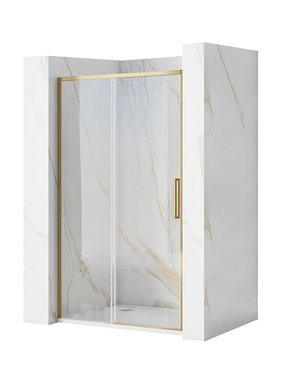 REA Rapid Slide 120 Porta deslizante escovada dourada para chuveiro