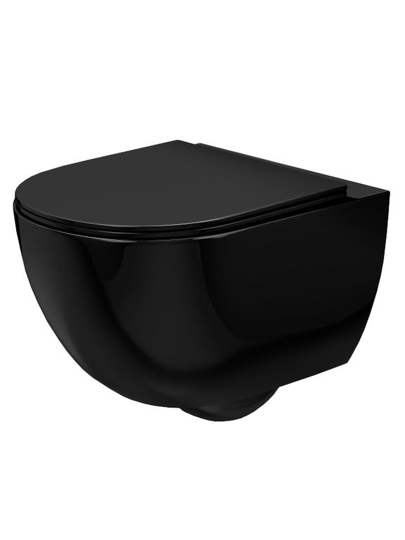 Felfüggesztett wc csésze Carlo Mini Rimless flat black