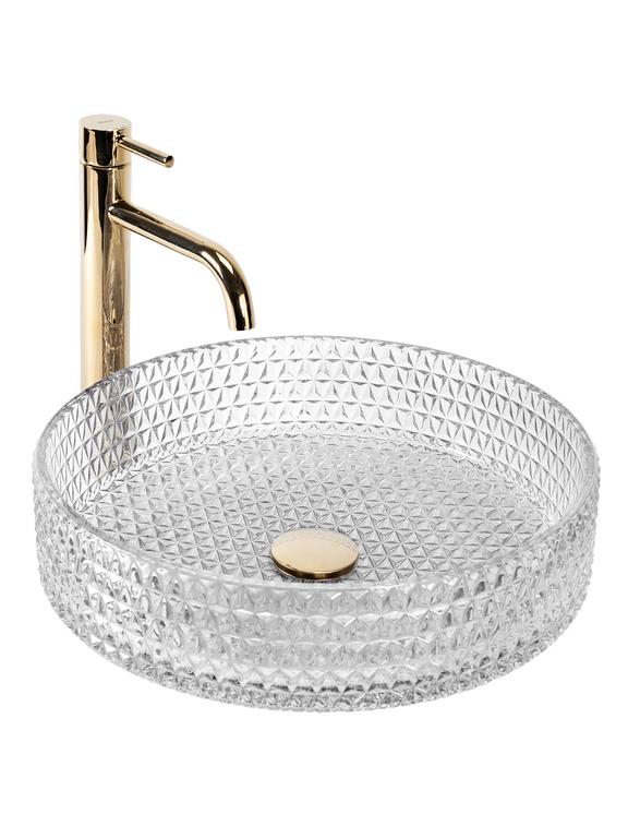Умывальник на столешницу Rea Cristal Transparent 39