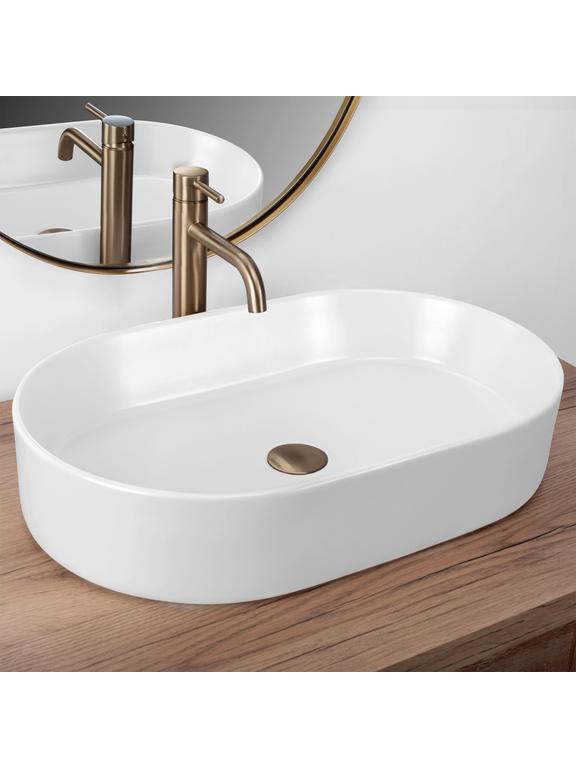 Νιπτήρας πάγκου Rea NADIA 60 WHITE ΜΑΤ