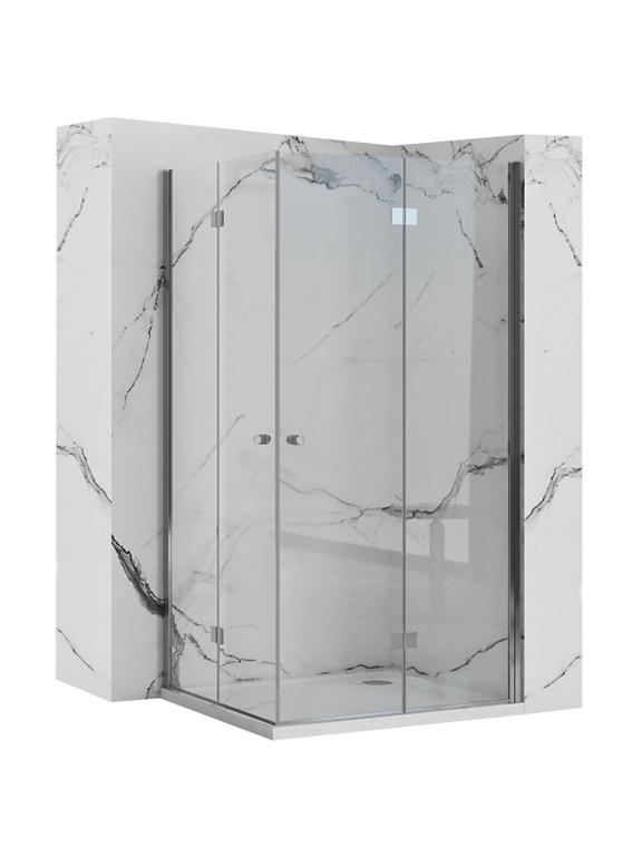 Cabine de duche dobrável Rea Fold N2 modular cromada