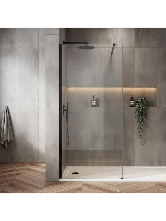 Shower screen Rea Flexi Transparent / Black 80