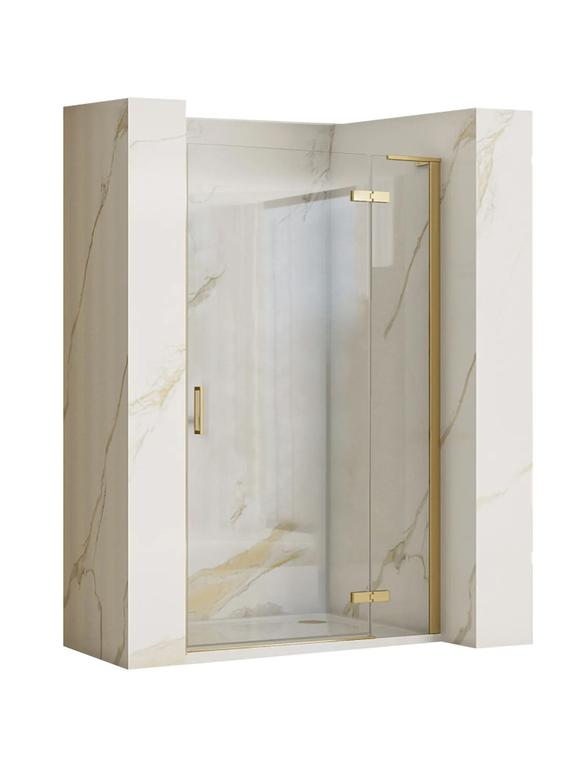 Porte de douche Rea Hugo 100 Gold Brush + profilé