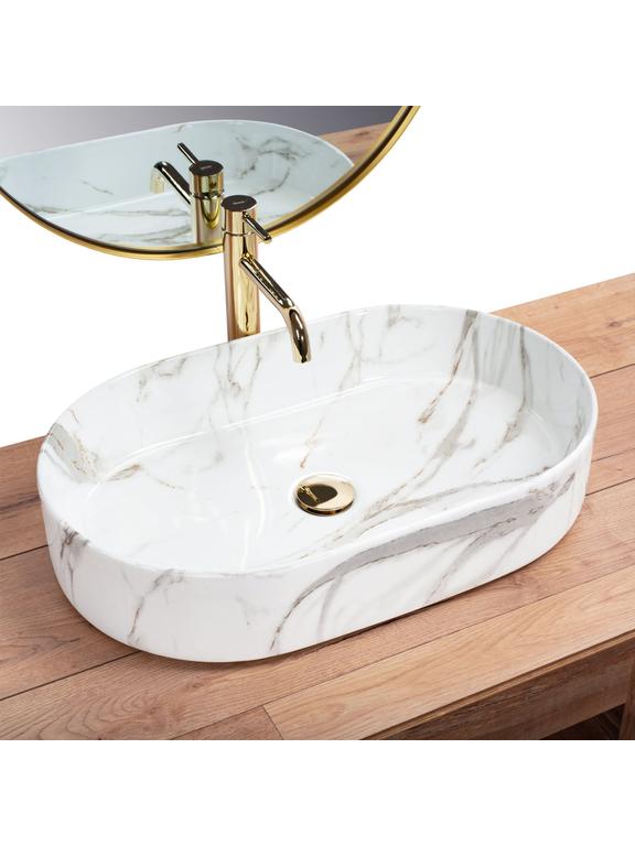 Νιπτήρας πάγκου Rea Nadia Shiny Aiax 61 x 38.5 x 12 cm