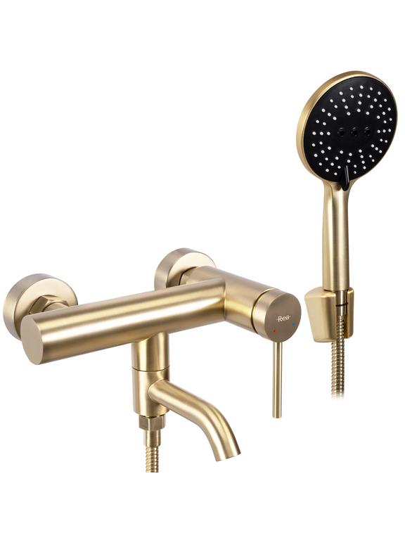 Koupelnová baterie REA Clif - matná Brush Gold