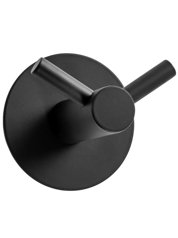 Cabide de banheiro com dois braços, preto 322216A