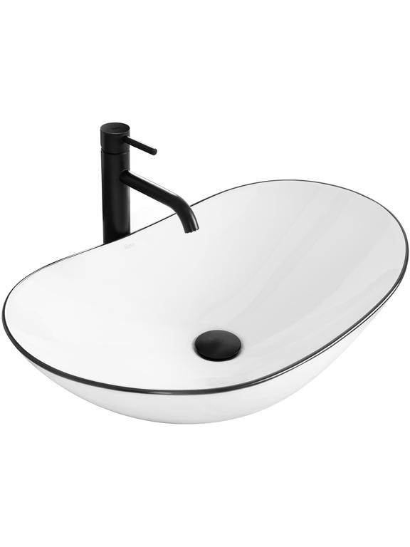 Πάγκος νιπτήρας Rea Royal Black Edge 62.5 x 36x 15 cm