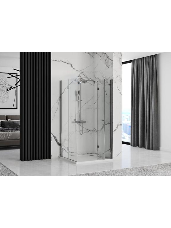Cabine de duche dobrável Rea Fold N2 modular cromada
