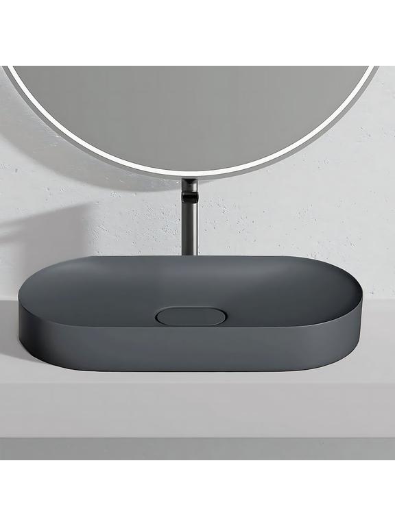 Conglomerate washbasin IRIS 71 CM GREY MATT