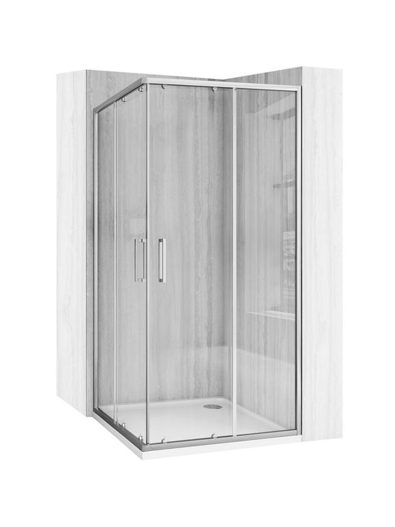 Rea City 90x90 douchewand Nickel Brush