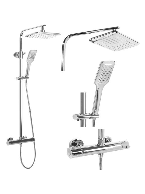 REA Tom dušas komplekts Chrome ar termostatu