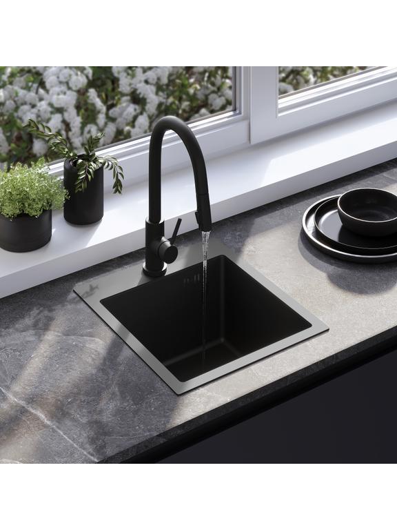 Pia de aço preto Leo 40 Black