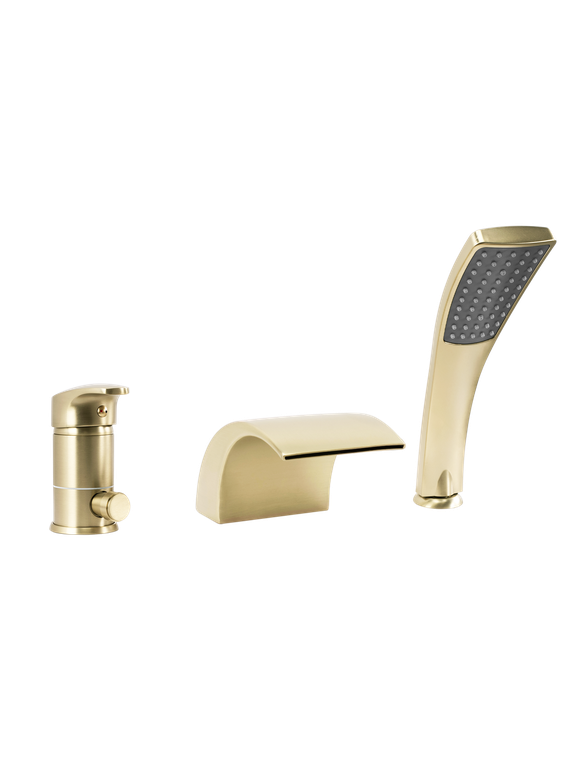 Třídílná vanová baterie REA RIVEN Brush Gold