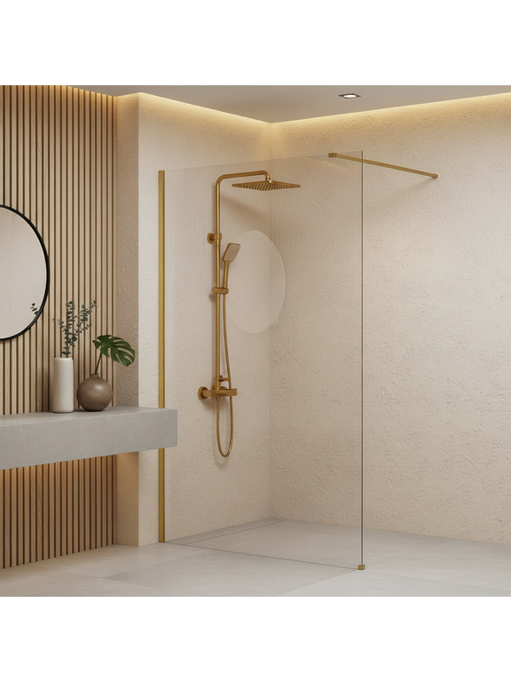 Kabina prysznicowa Walk-In Rea Flexi Transparent / Brush Gold 110