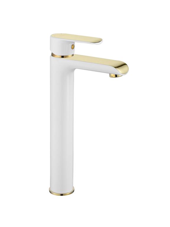 Bathroom faucet REA Bloom White Gold high