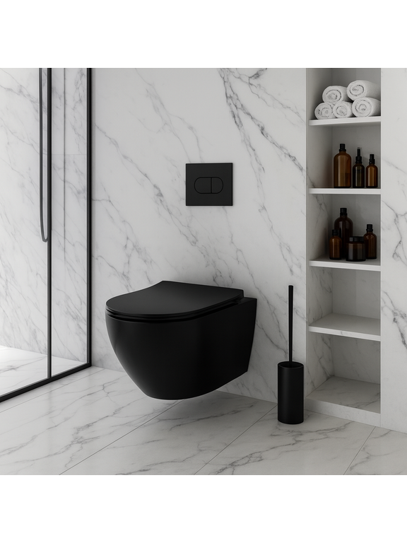 WC csésze Rea Carlo Mini Tornado NF BLACK MATT
