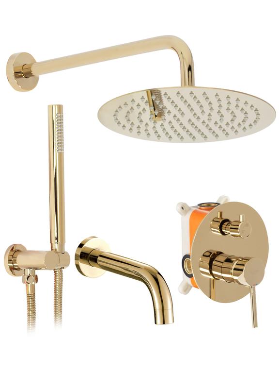 Rea Lungo Gold slēptais vannas un dušas komplekts + KASETS
