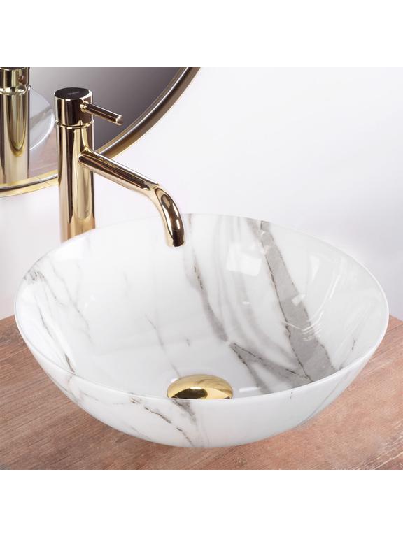 REA STELLA Aiax Shiny νιπτήρας πάγκου 35.5 x 35.5 x 13.5 cm