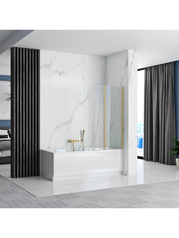 Fürdőkádparaván Rea Agat-2 80cm BRUSH GOLD